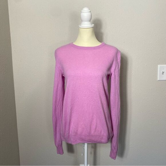 C by Bloomingdales 100% Cashmere Pink Crewneck Sweater Women's Size Large - Picture 8 of 14